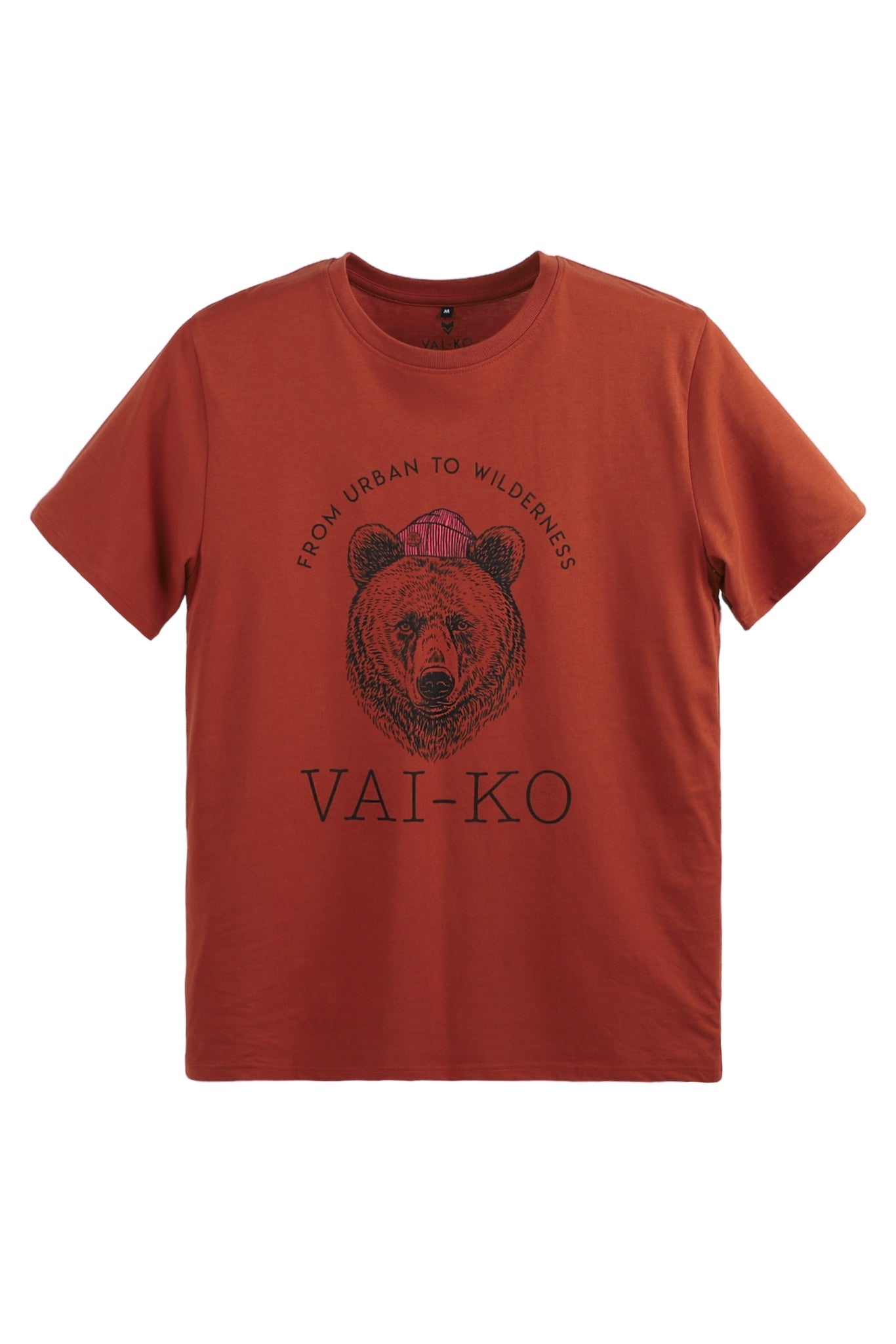 Organic Cotton Party Bear Men's T - shirt, Rust - VAI - KOShirts & Tops