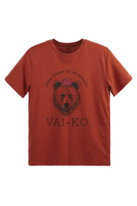 Organic Cotton Party Bear Men's T - shirt, Rust - VAI - KOShirts & Tops