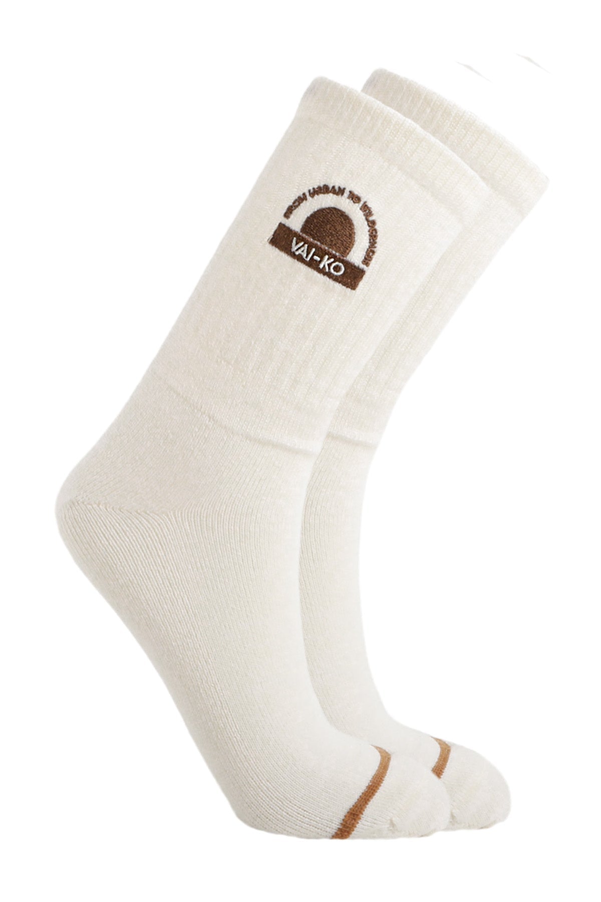 Outlet Merino Wool Horisontti Crew Sock Off White - VAI - KOSocks